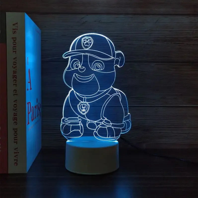 Paw Patrol Cartoon Series 3D Lamp Anime Figure Bedside Table Lamp Led Night Lamp Creative Ornaments Children Toys Birthday Gifts
