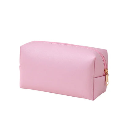 Small Makeup Bag PU Leather Travel Cosmetic Pouch Toiletry Bag for Women Portable Water-Resistant  Personalized Embroidery