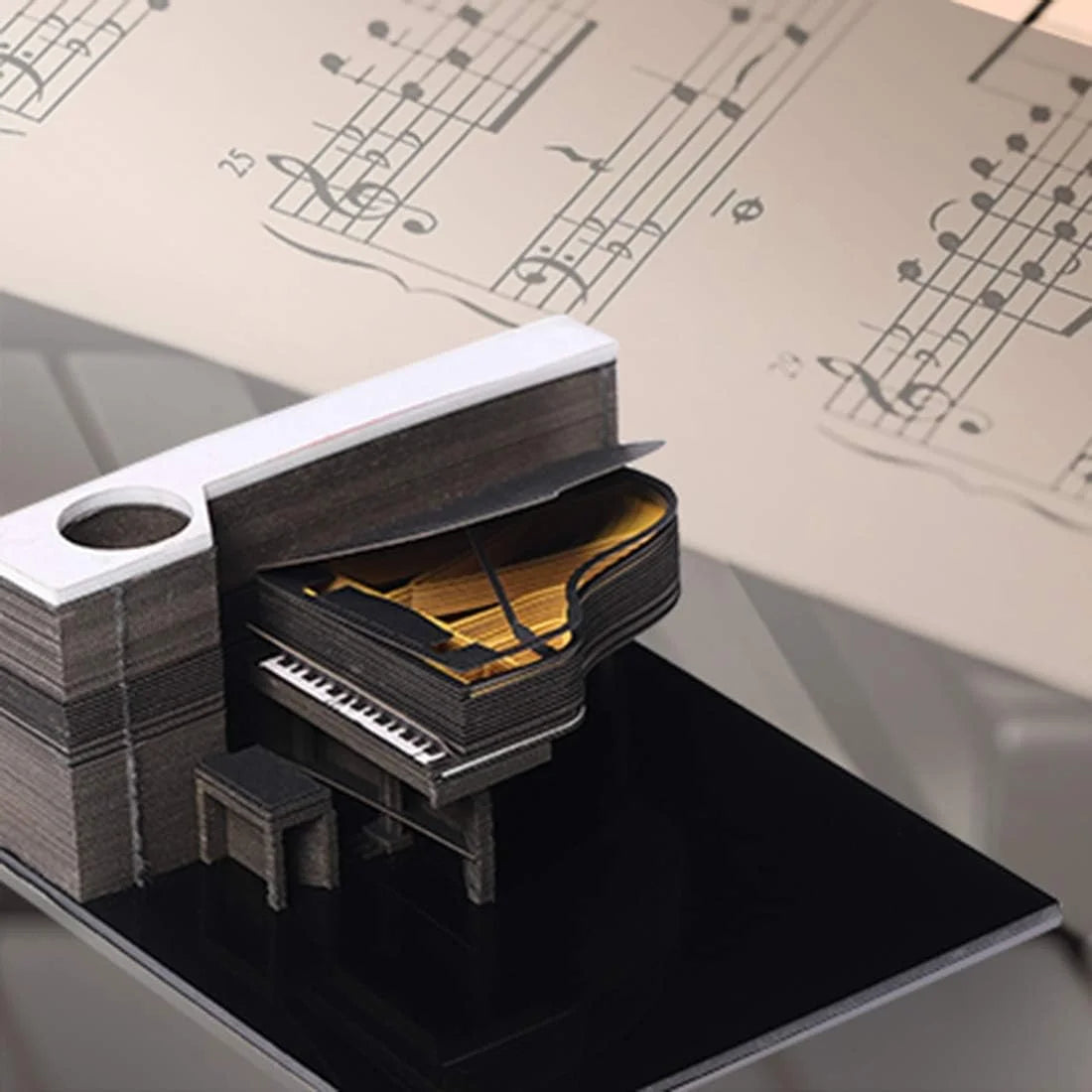 3D Piano Table Calendar Memo Pad Creative Exquisite Handicrafts Souvenirs DIY Desk Decoration New Year Gift for Office School