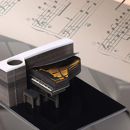 3D Piano Table Calendar Memo Pad Creative Exquisite Handicrafts Souvenirs DIY Desk Decoration New Year Gift for Office School