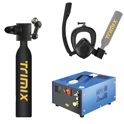 Trimix Lung Tank with Snorkeling Mask 0.5L Diving Equipment 0.5L mini diving scuba tank portable lung tank for diving