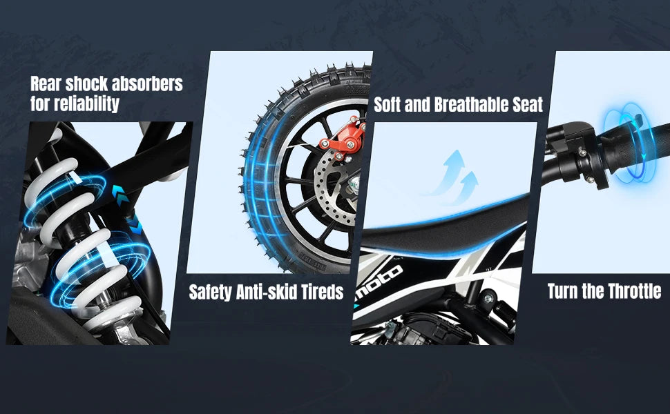 58cc Dirt Bike for Kids Off-Road Motorcycle with 4-Stroke Gas Power Sport Mini Motorcycle Gasoline Kart Children Racing Motobike
