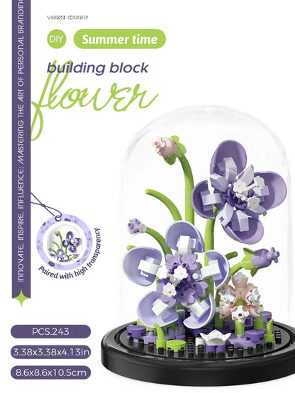 Building block bouquet assembly toy children's puzzle building block toy parent-child interactive desktop decoration
