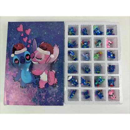 Stitch Christmas Advent Calendar Box Mickey Mouse Blind Box Figure Advent Calendar 24 Day Countdown Calendar Boys Girls Gift