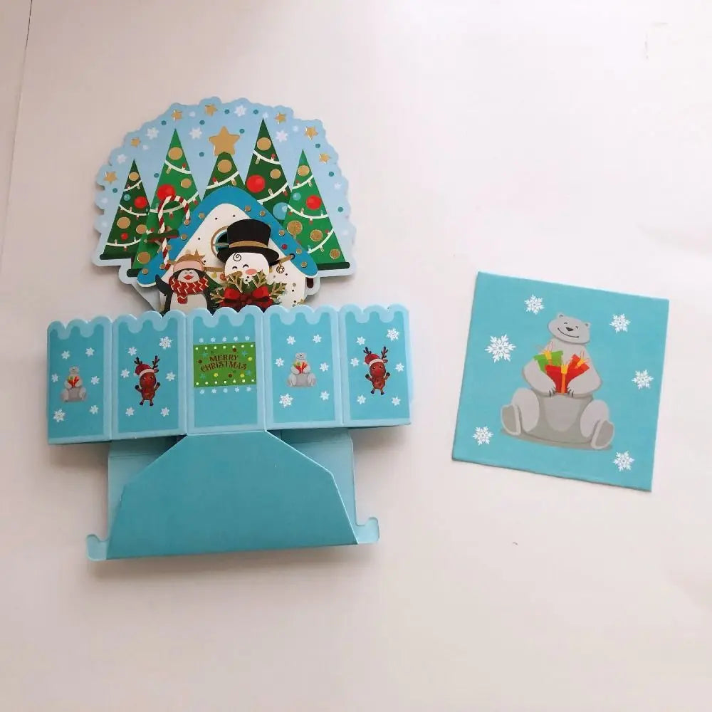3D Pop Up Greeting Cards Merry Christmas Cards New Year Greeting Cards Birthday Blessing Postcard Swan Mermaid Thank You Cards