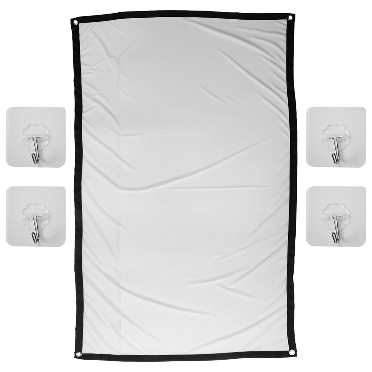 Portable Projector Screen for Home Theater Outdoor HD White Foldable Anti-Crease (60Inch)