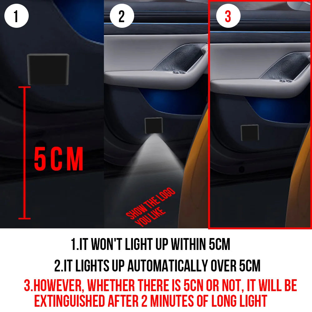 4pcs/lot Car Door Projector Shadow Light USB Rechargeable Door Light Wing Welcome Light For AMG Mercedes Benz A/V/B/C/E/S/G/R