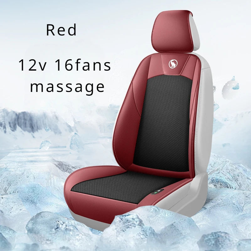 2024 Ventilation 16f/20fans Massage DC12V Car Ventilated Seat Blow Air Cushion Backrest Car Mounted Summer Ventilated Seat Pads