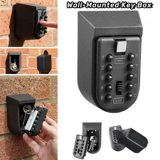Password Key Box Wall-mounted Heavy-duty Metal Password Box Key Lock Box Outdoor Waterproof Storage Anti-theft Password Lock