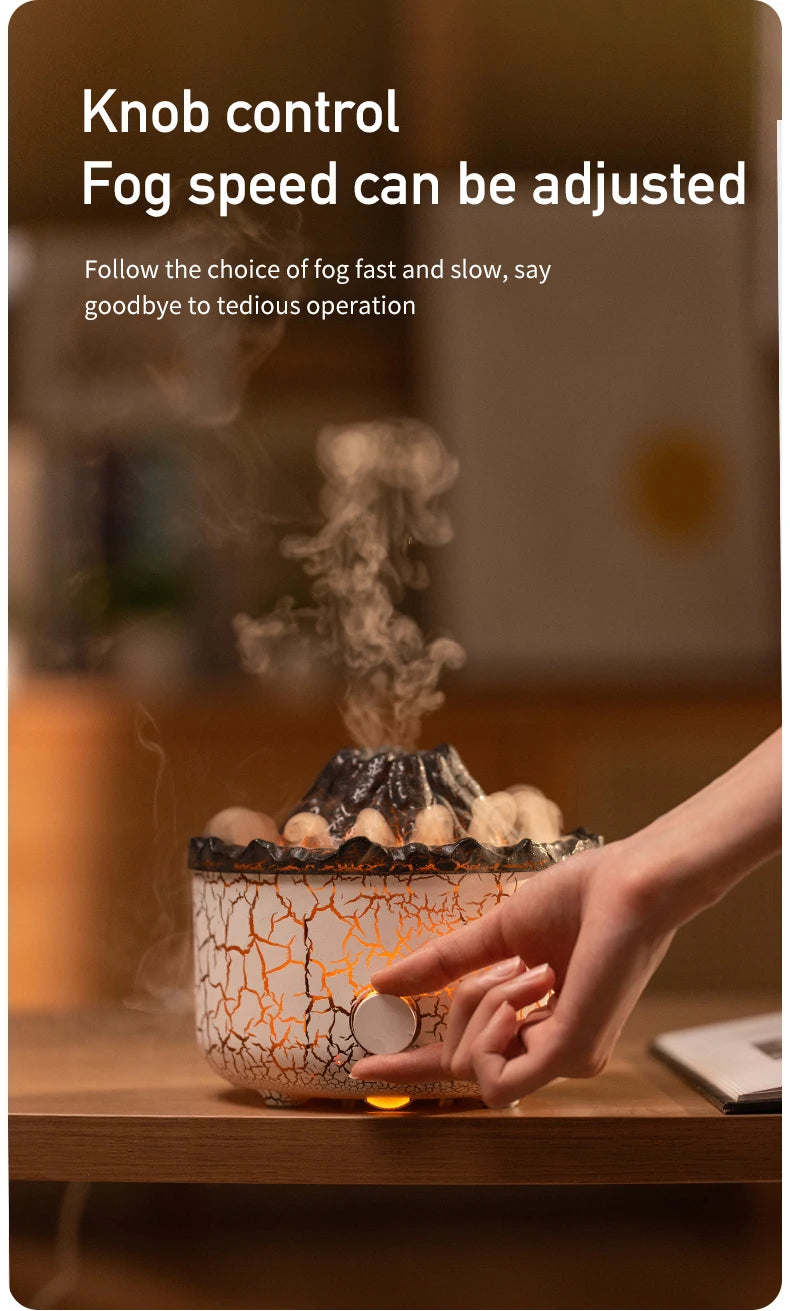560ml Volcanic Flame Humidifiers Air Aroma Diffuser Essential Oils Humidifier Diffuser For Bedroom Home Purifier Humificador