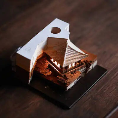 Omoshiroi Block 3D Notepad Sakura Treehouse 3D Calendar 2025 3D Memo Pad Block Notes Offices Paper Notes Christmas Birthday Gift