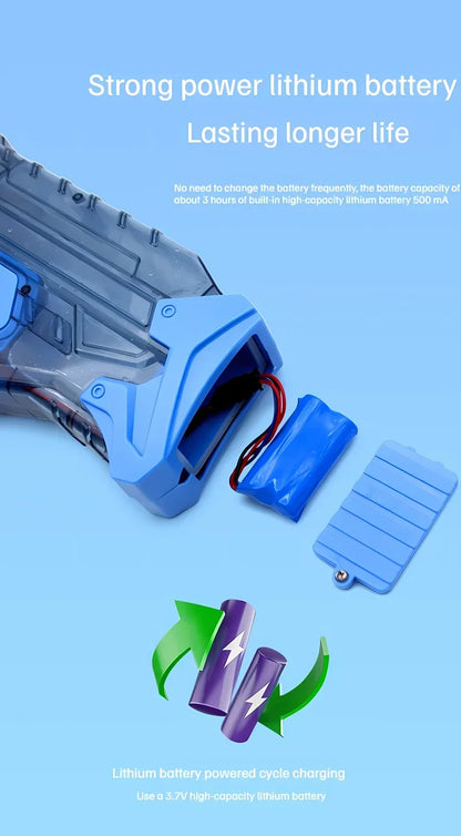 2024 New High Capacity transparent Continuous Fully Automatic Electric Water Gun Toys Summer Outdoor Powerful Playing For Kids