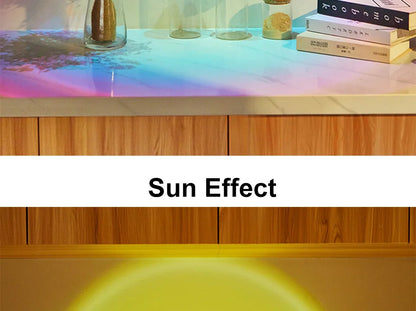Sunset Lamp Under Cabinet Lights Battery Operated Sunset Projector Kitchen Wine Cabinet Closet Decor Bedroom Atmosphere Lamp
