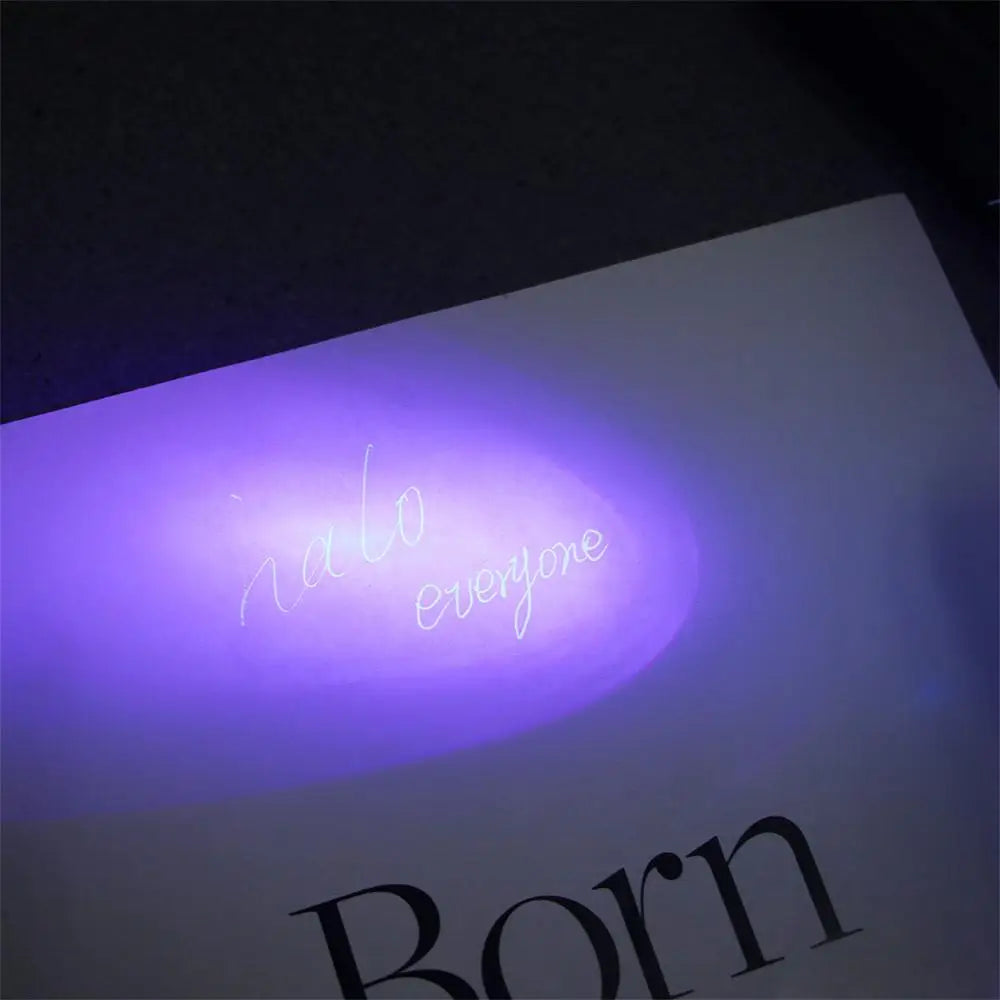 School Creative Drawing Magic Writing Silver Stationery Invisible Ink Pen UV Light Pen Ballpoint Pens Magic Secret Pen