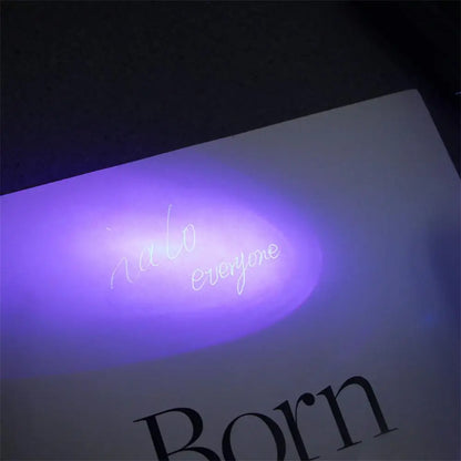 School Creative Drawing Magic Writing Silver Stationery Invisible Ink Pen UV Light Pen Ballpoint Pens Magic Secret Pen
