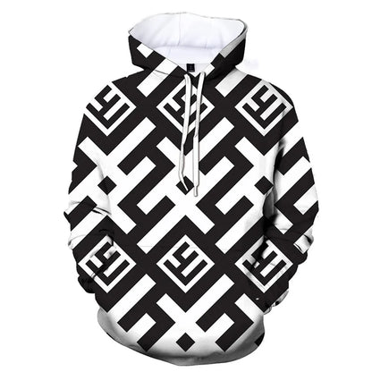 Three-dimensional Geometric 3D Print Hoodies Men Women Oversized Hoodie Pullovers Hooded Sweatshirt Tracksuits Coat Kid Clothing