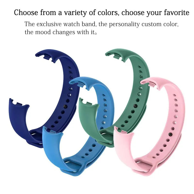 Silicone Strap For Xiaomi Smart Band 8 NFC Solid Bracelet Replacement Wristband Mi band 8 Waterproof Sport Watchband Accessories