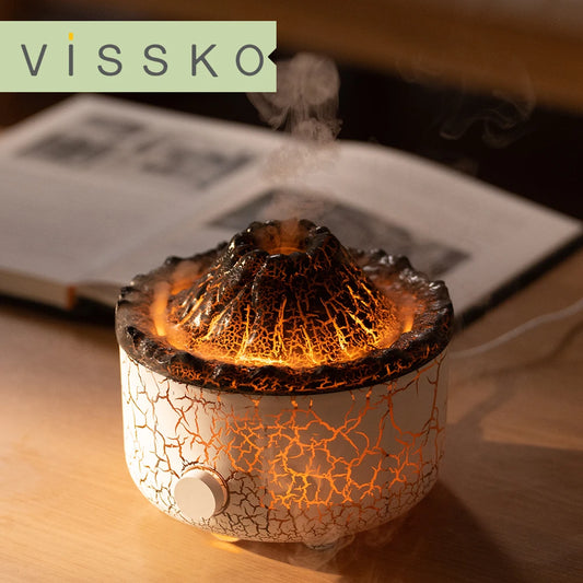 560ml Volcanic Flame Humidifiers Air Aroma Diffuser Essential Oils Humidifier Diffuser For Bedroom Home Purifier Humificador