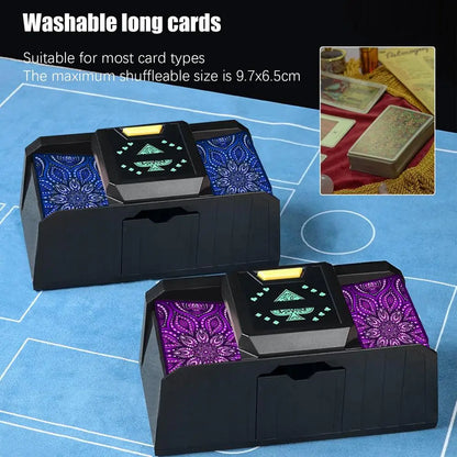 timing Auto Playing Cards Shuffle Electric Poker Shuffler Machine Battery Operated Poker Playing Tool Holds 1-2 Decks of Cards