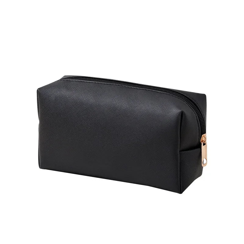 Small Makeup Bag PU Leather Travel Cosmetic Pouch Toiletry Bag for Women Portable Water-Resistant  Personalized Embroidery