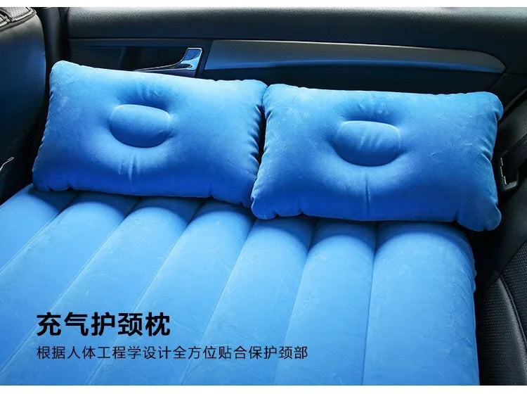 Ultra-soft Flocking Environmental Fabric Car Inflatable Bed Air Cushion Bed Portable Car Travel Bed For Most Small Car