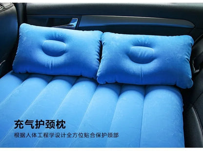 Ultra-soft Flocking Environmental Fabric Car Inflatable Bed Air Cushion Bed Portable Car Travel Bed For Most Small Car
