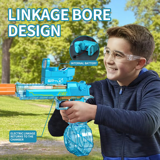 Transparent Sand Eagle Linkage Version Electric Water Gun Large Capacity Continuous Shot Water Fight Water Gun Toys