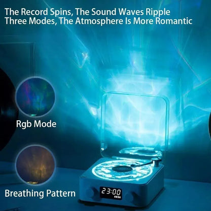 2024 Nouveau haut-parleur de platine vinyle rétro avec bruit blanc sans fil Bluetooth lecteur de disque vinyle son stéréo effet de lampe de projection RVB