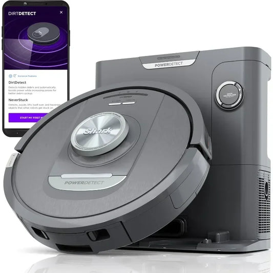 PowerDetect Self-Empty Robot Vacuum, Auto Deep-Clean Carpets & Hardfloors,XL 60 Day Capacity HEPA Bagless Base Neutralizes Odors
