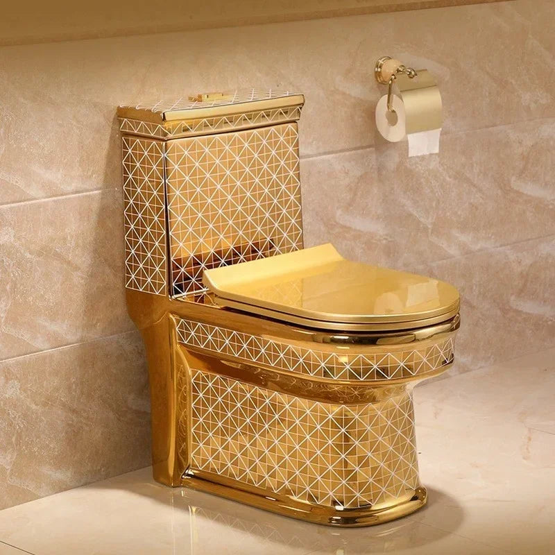 Safe and Comfortable Luxury Western Bath Ceramic Gold Toilet S Trap  WC Toilet