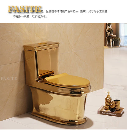 4D rotary flush color gold water-saving and deodor-proof toilet color tyrant gold toilet