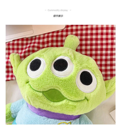 40cm Genuine Disney Toy Story Alien Plush Schoolbag Backpack Kawaii Soft Cartoon Stuffed Toy Child Kawaii Backpacks For Children