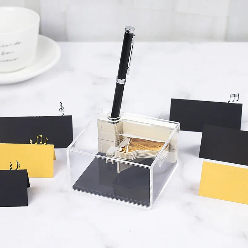 3D Piano Table Calendar Memo Pad Creative Exquisite Handicrafts Souvenirs DIY Desk Decoration New Year Gift for Office School