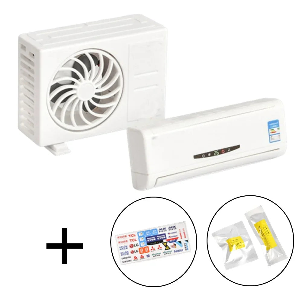 Solar Mini Air Conditioning Model Decorative Car Vehicle Air Outlet Car Ornaments Car Interior Accessories