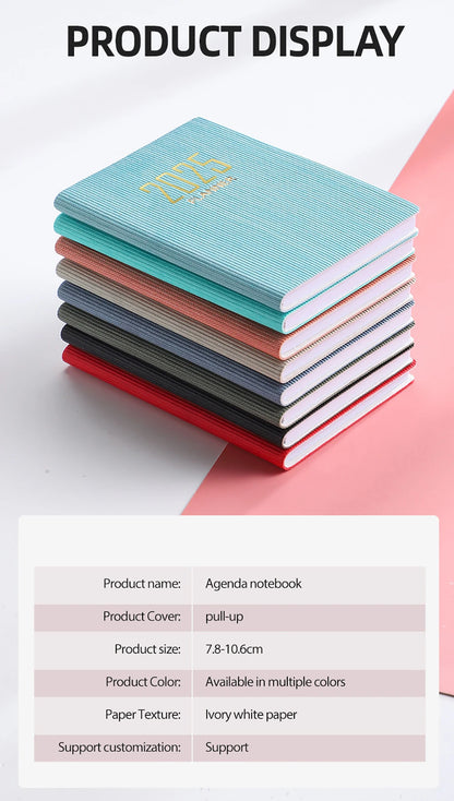 2025 A7 Mini Agenda Book Portable Diary Weekly Planner Notebooks To Do List English Notepad With Calendar School Office Supplies
