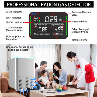 Portable Air soil water radon detector granite basements Radon Detector ceramic marble tile monitor Gas Detectors Smart Radon t