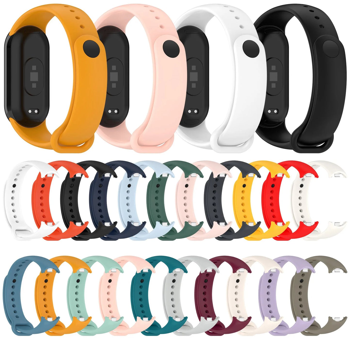 Silicone Strap For Xiaomi Smart Band 8 NFC Solid Bracelet Replacement Wristband Mi band 8 Waterproof Sport Watchband Accessories