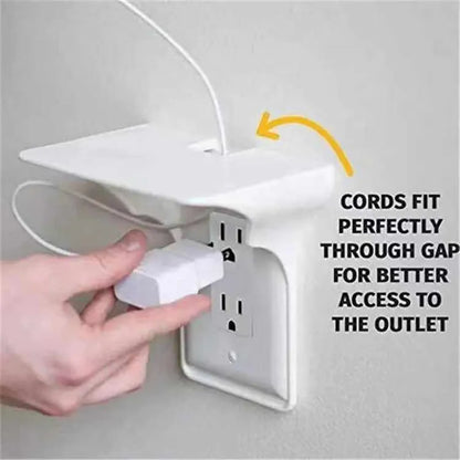 Bedside Storage Mobile Phone Holder Without Punching Socket Bracket Wall Living Room Switch Shelf Socket Plug Charging Bracket