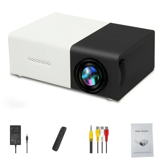 Miniproyector LED YG300 HD 320x240p compatible con HDMI, USB, TF, reproductor multimedia de audio para el hogar, proyector inteligente portátil para viajes