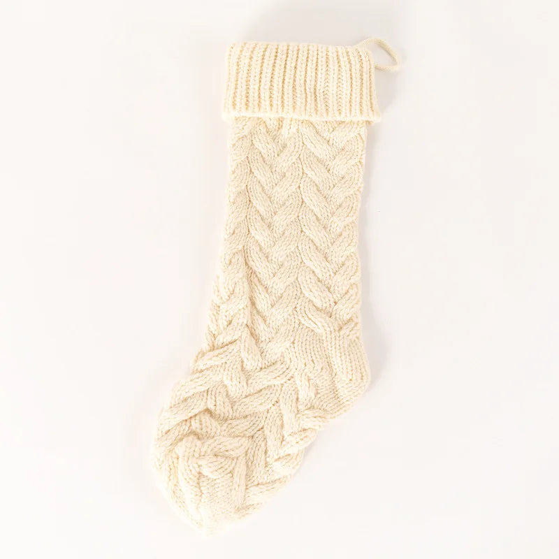 4pcs Christmas Stockings 18 Inches Large Size Cable Knitted Socks Gift Bags Christmas Decorations for Home Xmas Tree Ornaments