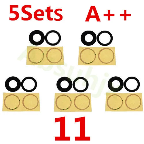 Absuhjx 5sets A++ Back Camera Glass Lens for iPhone 11 12 13 Pro Max 13Mini 14 14Plus X XS XR Rear Cam Holder