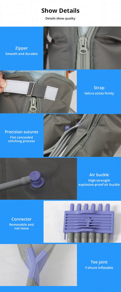 6-chamber Electric Airbag Pressure Massager Wraps Arm Waist Leg Foot Massage Varicose Veins lymphatic drainage device