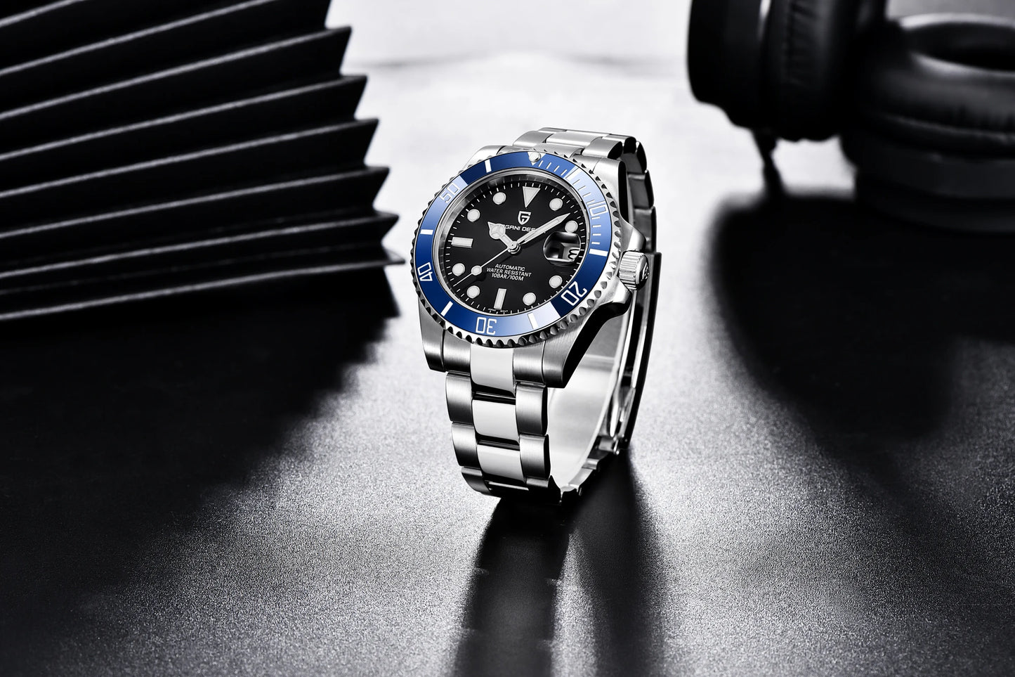 PAGANI DESIGN Men's Mechanical Wristwatches Luxury Brand Mens Watch NH35 100m Waterproof Sapphire Diving Watch reloj hombre