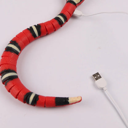Smart Sensing Snake Automatically Sense Obstacles and Escape Interactive Cat Toys Moving Electric Cat Snake Toy for Cats