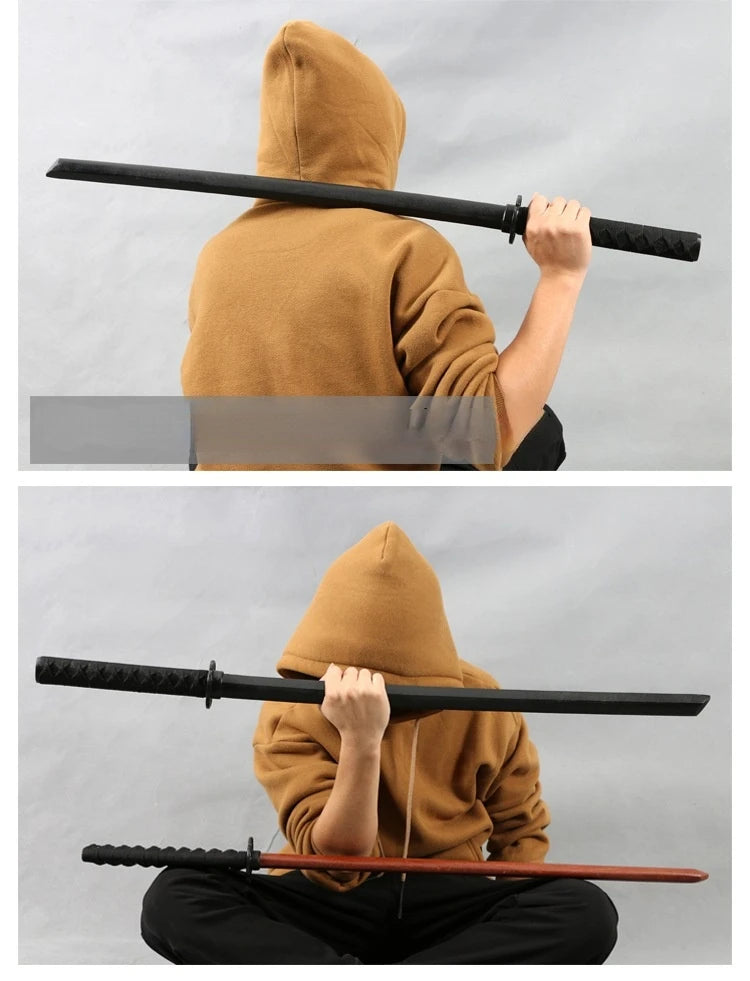 Aikido Wooden Sword Martial Arts Weapon Self Defence Stick Kung Fu Samurai Training Sword Katana with Bag Japanese Ninja Knife