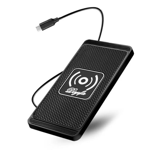 Alfombrilla de silicona antideslizante 2 en 1 de 15 W para salpicadero de coche, soporte de carga rápida, cargador inalámbrico Qi, base de carga para iPhone y Samsung