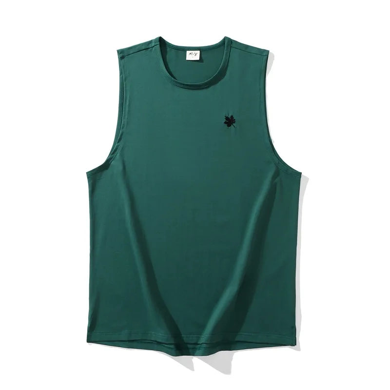 Plus Size Men's Sport Fitness Vest Cotton Trendy Sleeveless T-Shirt Shoulder Vest Casual Top Clearance Special Price