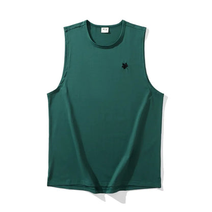 Plus Size Men's Sport Fitness Vest Cotton Trendy Sleeveless T-Shirt Shoulder Vest Casual Top Clearance Special Price