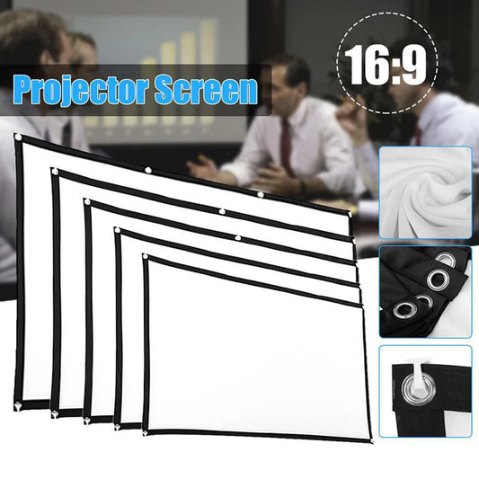 Rideau de projecteur simple 16:9 60/72/84/100/120/150 pouces Écran d'affichage HD portable Cinéma maison Cinéma Maison Extérieur Bureau