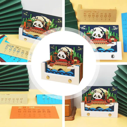 3D Art Calendar Cityscape 3D Calendar Writable Memo Pad Paper Carving Gifts For Living Room Study Room Bedroom Classroom